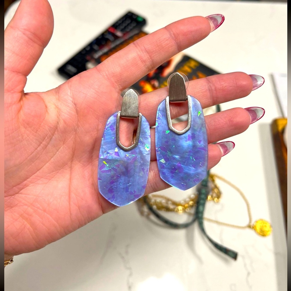Iridescent lilac Statement Earrings
